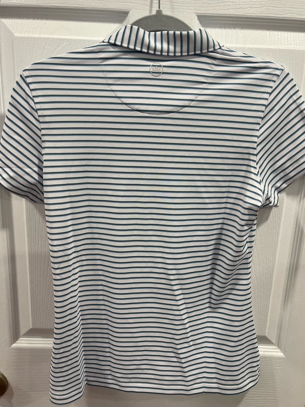 Peter Millar 125th U.S. Open Oakmont Performance Polo NWT Women’s S White Stripe - Picture 2 of 6